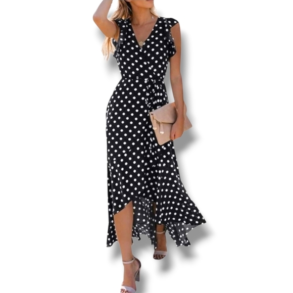 Grecerelle Dresses & Skirts - Polka Dot Wrap Dress